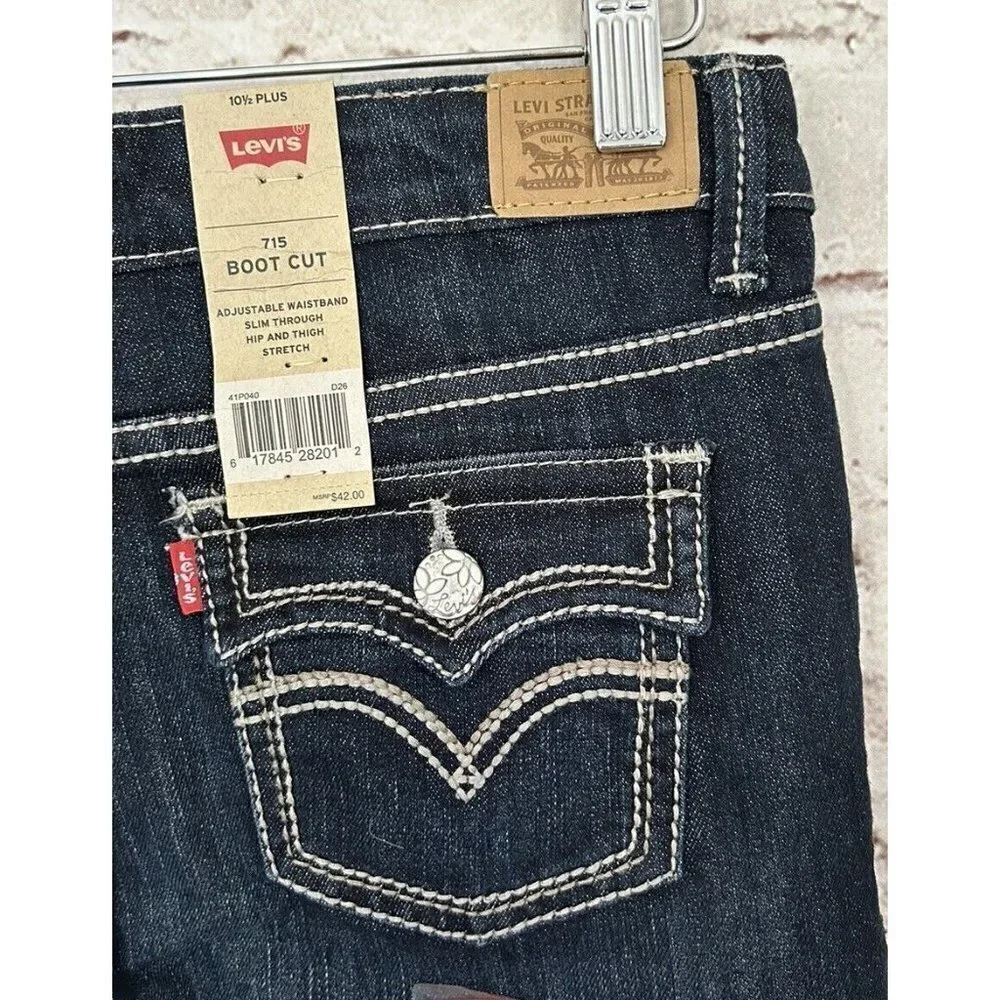 Levi's 715 Jeans Dark Wash 10.5 PLUS Rodeo Barrel Racing Bootcut Flap Pocket
